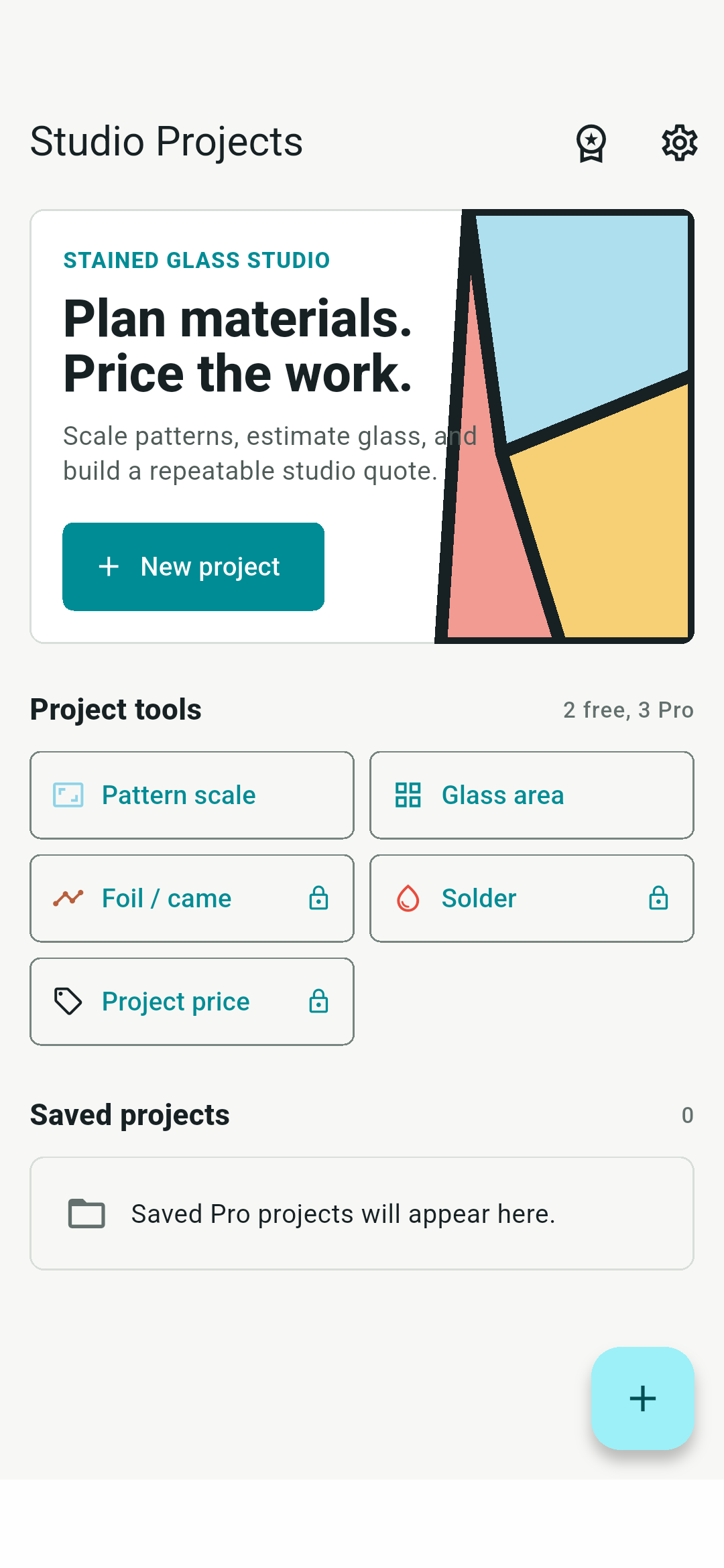 Stained Glass Calculator Android studio projects and material tools